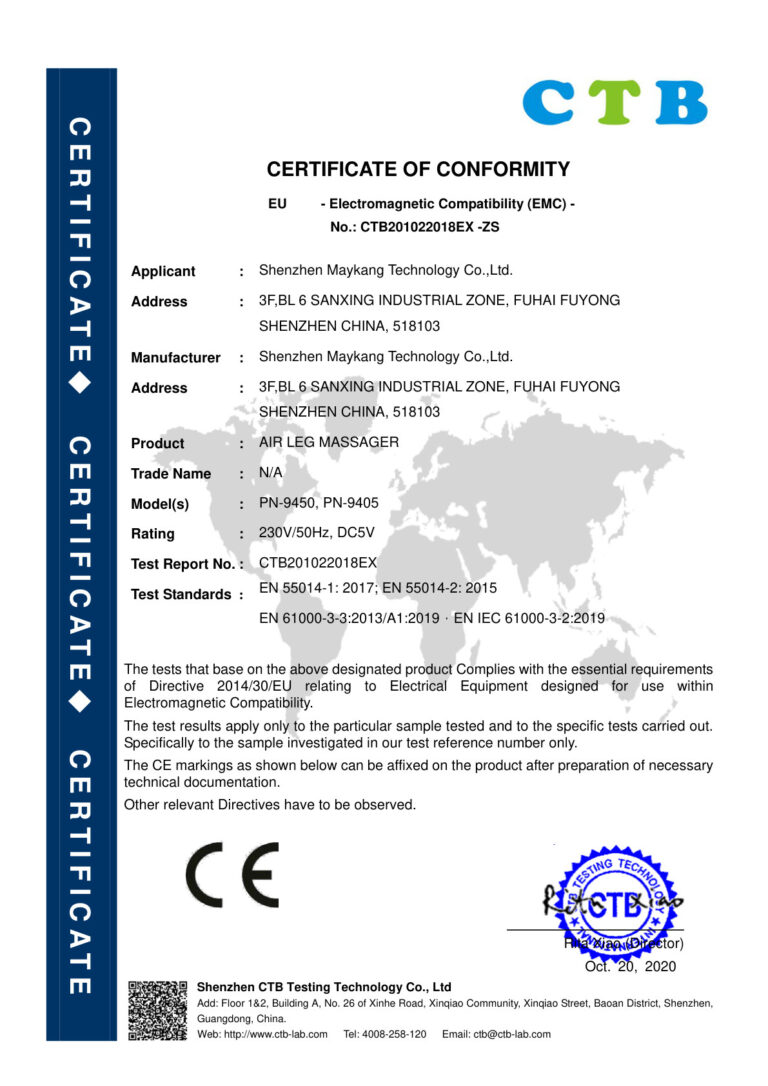 certificate pn 9450 emc