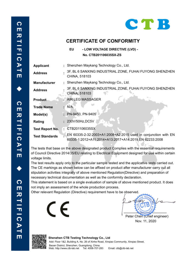 certificate pn 9450 lvd